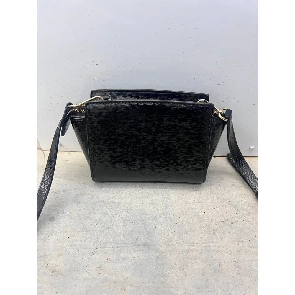 Michael Kors Selma Mini Bag Women Black Saffiano Leather Crossbody Strap Handbag
